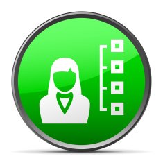 Businesswoman icon on a round button N57