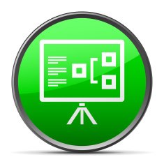 Presentation icon on a round button N21