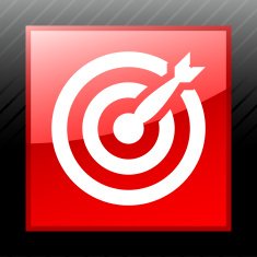 Target icon on a square button N36