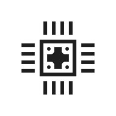 Computer Chip icon on a white background N15