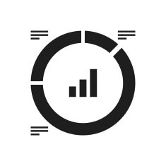 Donut Chart icon on a white background N56