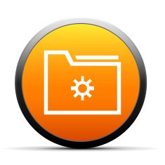 Folder icon on a round button N12