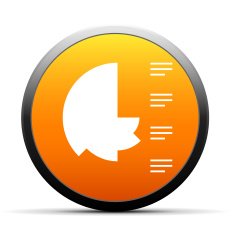 Coxcomb Chart icon on a round button N45