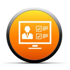 Computer icon on a round button N30