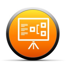 Presentation icon on a round button N22