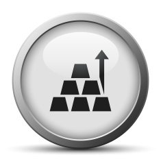 Gold icon on a silver button