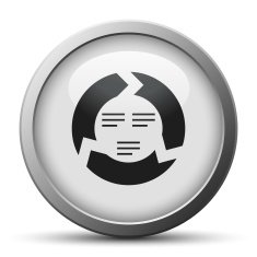 Chevron Chart icon on a silver button N8