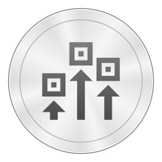 Logistics icon on a round button N63