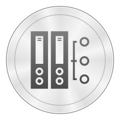 Computer Server icon on a round button N22
