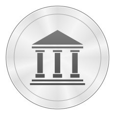 Bank icon on a round button N86