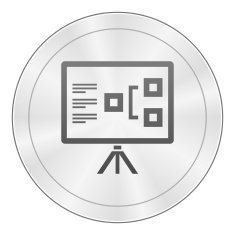 Presentation icon on a round button N23