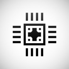 Computer Chip icon on a white background N16