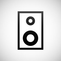 Audio Speaker icon on a white background N9