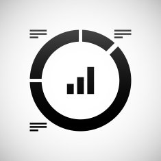 Donut Chart icon on a white background N57
