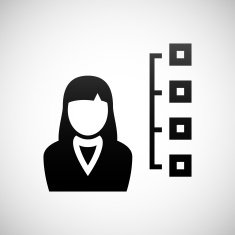 Businesswoman icon on a white background N35
