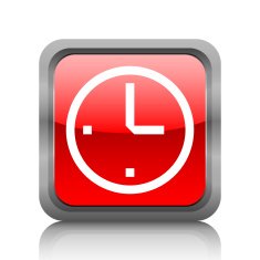 Clock icon on a square button N3
