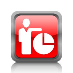 Businessman icon on a square button N79