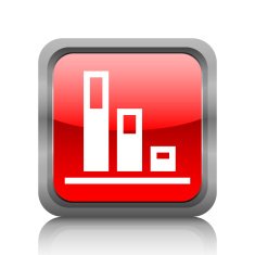 Bar Graph icon on a square button N84