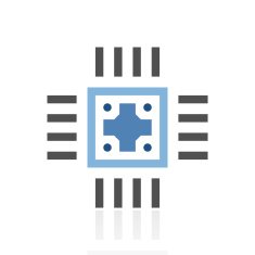 Computer Chip icon on a white background N17