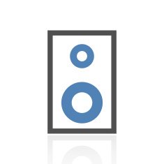 Audio Speaker icon on a white background N10