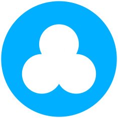 Venn Diagram icon on a round button N51