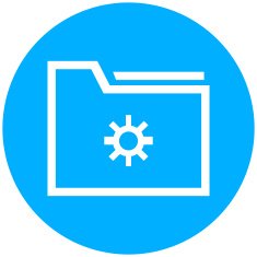 Folder icon on a round button N14