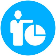 Businessman icon on a round button N181