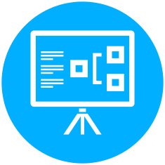 Presentation icon on a round button N24