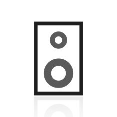 Audio Speaker icon on a white background N12