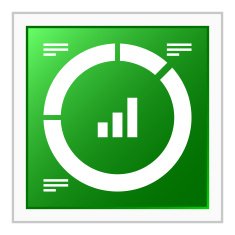 Donut Chart icon on a square button N35