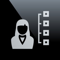 Businesswoman icon on a black background N14