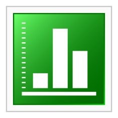 Bar Graph icon on a square button N85