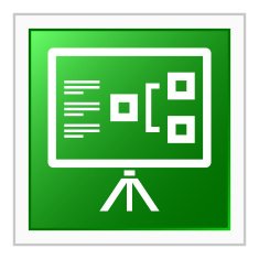 Presentation icon on a square button N12
