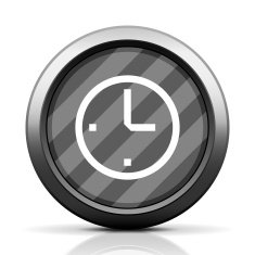 Clock icon on a round button N6