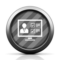 Computer icon on a round button N33