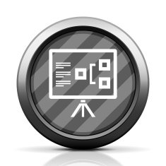 Presentation icon on a round button N25