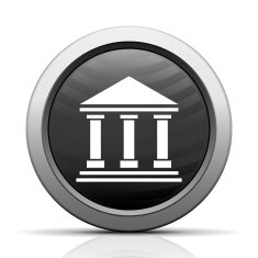 Bank icon on a round button N89