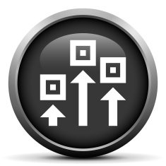 Logistics icon on a round button N67