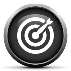 Target icon on a round button N85
