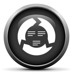 Chevron Chart icon on a round button N88