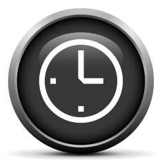 Clock icon on a round button N8