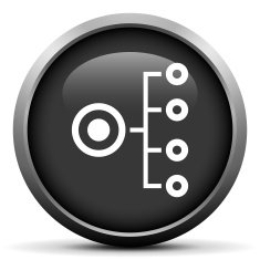 Organization Chart icon on a round button N45