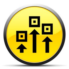 Logistics icon on a round button N68