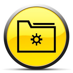 Folder icon on a round button N18