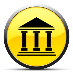 Bank icon on a round button N91