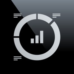 Donut Chart icon on a black background N16