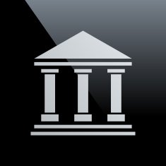 Bank icon on a black background N21