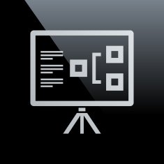 Presentation icon on a black background N6