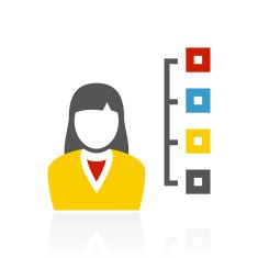 Businesswoman icon on a white background N40