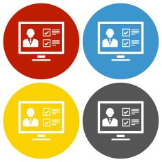 Computer icon on circle buttons N7